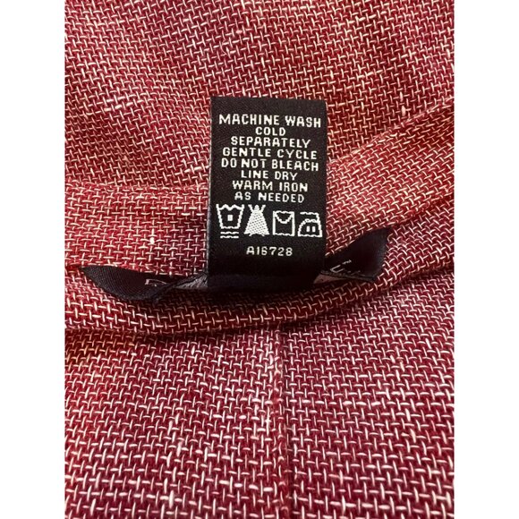 EUC Dialogue Linen Blend Button Down Tunic Red White Size 2X Women's Top - Picture 6 of 8